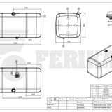 Serbatoio carburante Mercedes Benz 650L 700x700x1500 - A9344700401, A9344700001, A3754701701, A3754702601, A3754703701